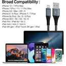 6ft Braided Lightning Cable for iPhone, iPad, iPod – Durable Sync and Charge Cable with Aluminum Connectors