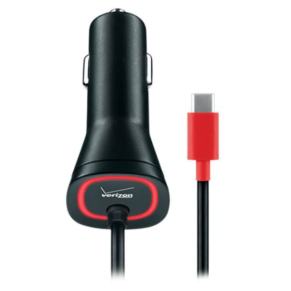 VERIZON USB-C VEHICLE CHARGER WITH FAST CHARGE TECHNOLOGY - BLACK