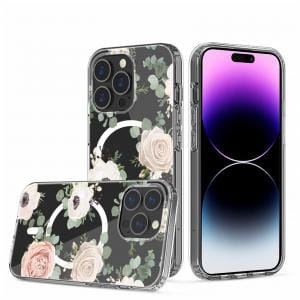 iPhone 14/ 14 Pro/ 14 Pro Max Rubber Flower Design Magsafe Case