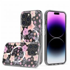 iPhone 13/ 13 Pro/ 13 Pro Max Rubber Flower Design Magsafe Case